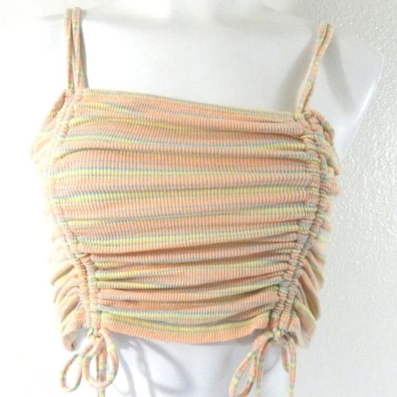 American Eagle  Drawstring Ruched Crop Tank - Picture 1 of 3